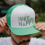 Hike Happy Camper Hiker Hiking Family Personalized Trucker Hat<br><div class="desc">Elevate your outdoor style with our 'Hike Happy' trucker hat! Designed for the adventurous soul, these trucker hats capture the essence of hiking, camping, and mountaineering. Embrace the peaks, conquer the mountains, and express your love for the great outdoors. The perfect gift for the hiking lover, camper, or mountain climber...</div>