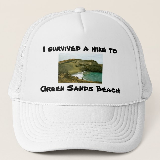 Hike Hawaii Green Sand Beach Trucker Hat (Front)