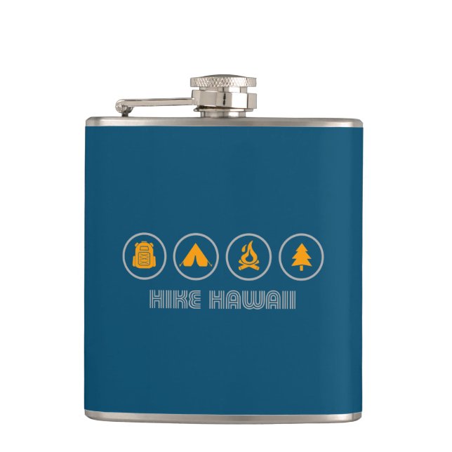 Hike Hawaii Hip Flask (Front)