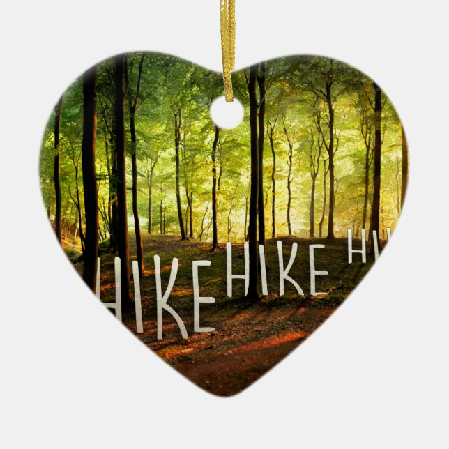Hike Hike Hike Ceramic Tree Decoration (Front)