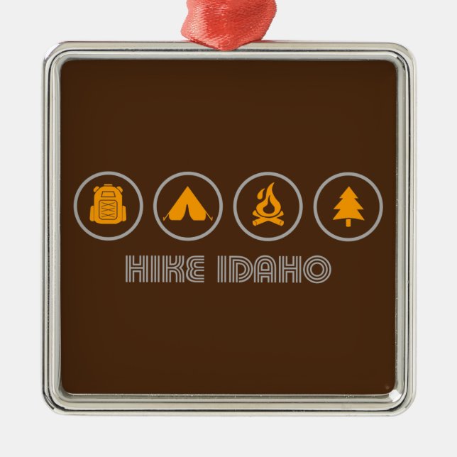 Hike Idaho Metal Tree Decoration (Front)