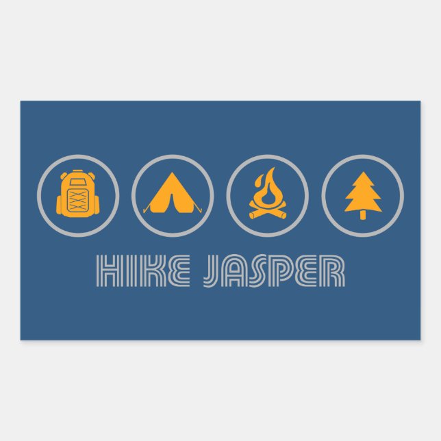 Hike Jasper National Park Rectangular Sticker (Front)
