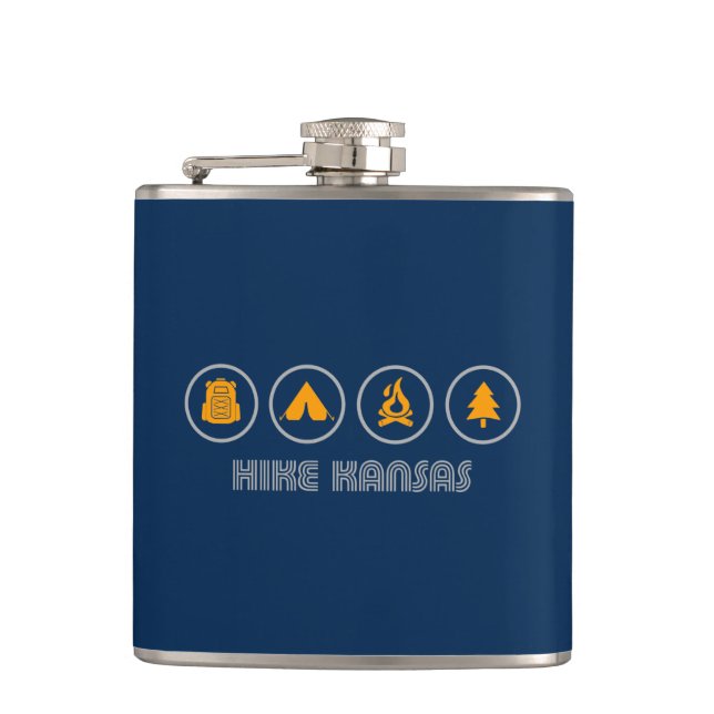 Hike Kansas Hip Flask (Front)