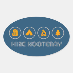 Hike Kootenay National Park Oval Sticker