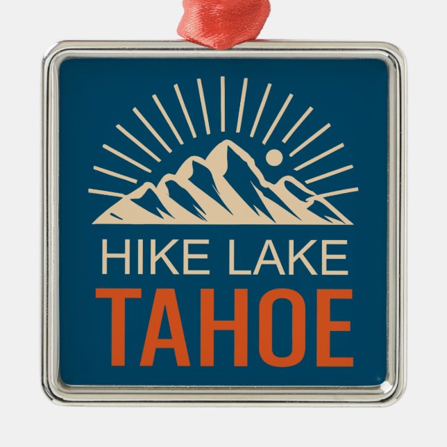 Hike Lake Tahoe Sunburst Metal Tree Decoration (Front)