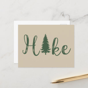 Hike logo pine tree hiking lover holiday postcard