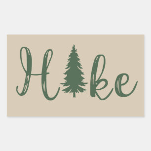 Hike logo pine tree hiking lover rectangular sticker