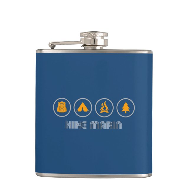 Hike Marin California Hip Flask (Front)