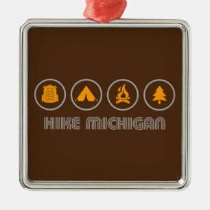 Hike Michigan Metal Tree Decoration