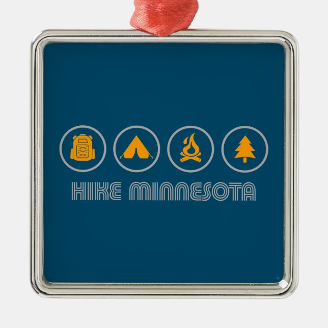 Hike Minnesota Metal Tree Decoration (Front)