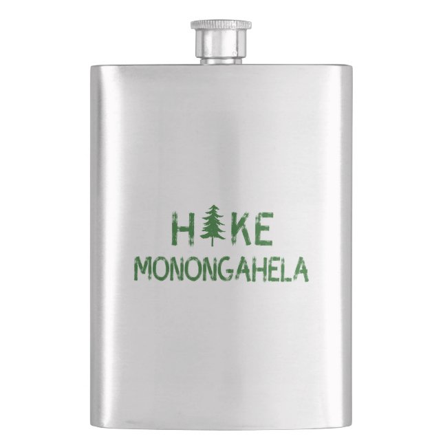 Hike Monongahela West Virginia Tree Hip Flask (Front)
