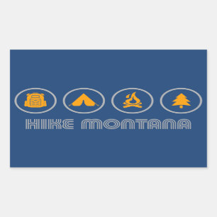 Hike Montana Rectangular Sticker