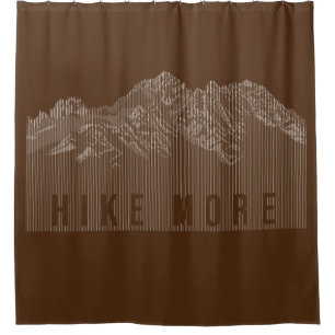 Hike More Mountains White Shower Curtain