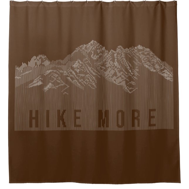 Hike More Mountains White Shower Curtain (Front)
