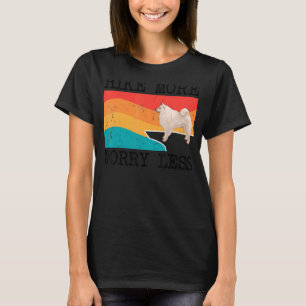 Hike More Worry Less American Eskimo Dog Graphic H T-Shirt