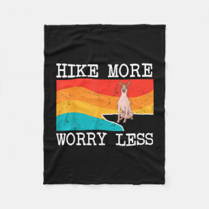 Hike more worry less american hairless terrier dog fleece blanket