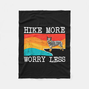 Hike more worry less australian cattle dog graphic fleece blanket