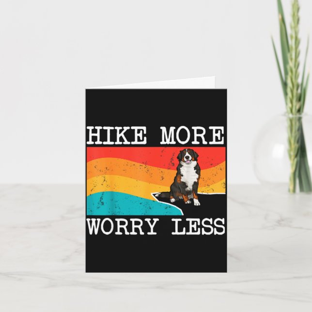 Hike more worry less bernese mountain dog graphic card (Front)
