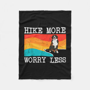 Hike more worry less bernese mountain dog graphic fleece blanket