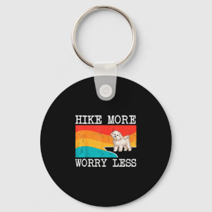 Hike more worry less bichons frise graphic hiking key ring