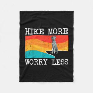 Hike more worry less blue merle dane graphic fleece blanket