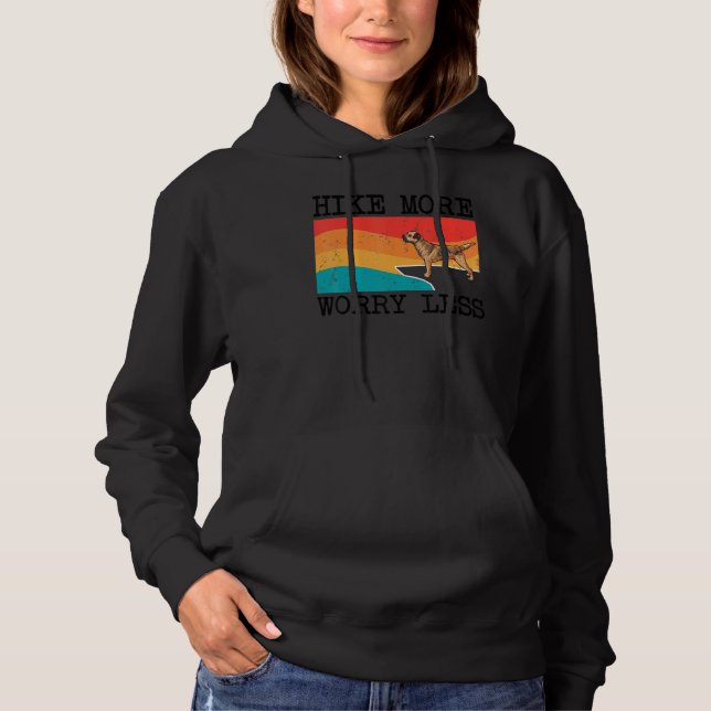 Hike More Worry Less Border Terrier Graphic Hiking Hoodie (Front)
