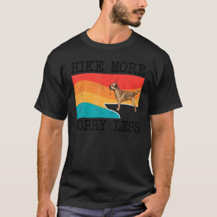 Hike More Worry Less Border Terrier Graphic Hiking T-Shirt