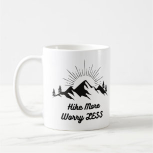 Hike more worry less Camping Hiking Lover gift Coffee Mug