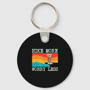 Hike more worry less chinese crested graphic key ring