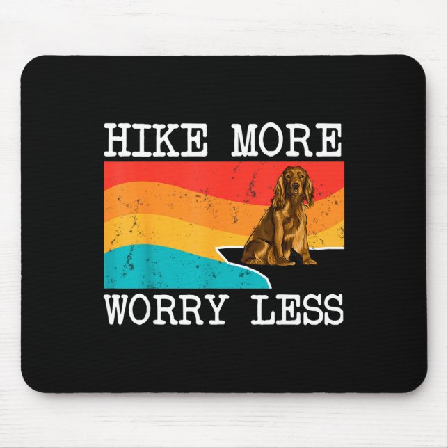 Hike more worry less cocker spaniel graphic hiking mouse mat (Front)