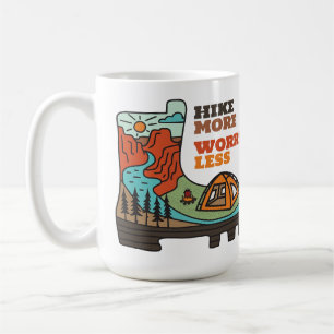 Hike More Worry Less Funny Camping Mug