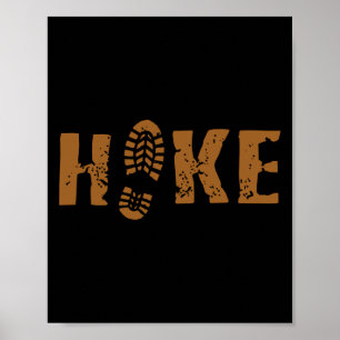 Hike More Worry Less Funny Outdoor Mountain Humour Poster