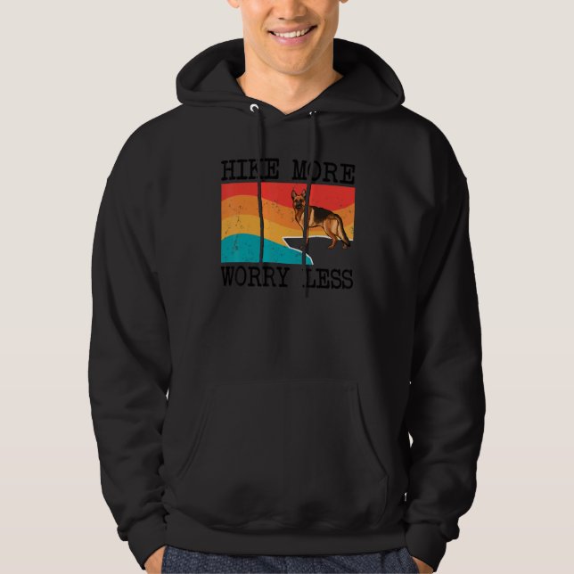 Hike More Worry Less German Shepherd Graphic Hikin Hoodie (Front)