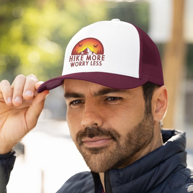 Hike More Worry Less, Hiking Trucker Hat (Creator Uploaded)