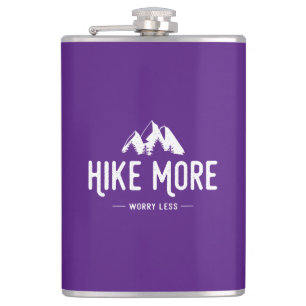 Hike More Worry Less Hip Flask