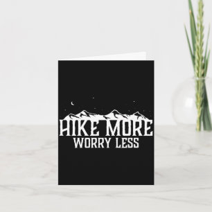Hike more worry less quote mountain hiking trail card