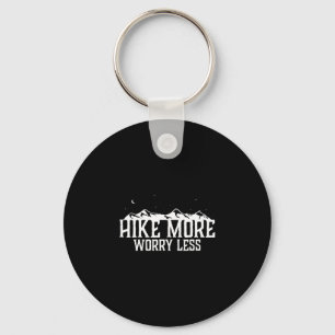 Hike more worry less quote mountain hiking trail key ring