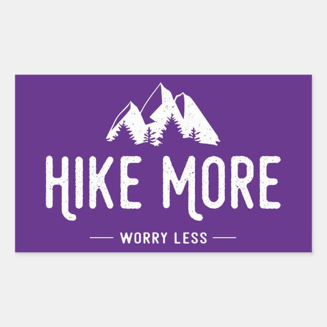 Hike More Worry Less Rectangular Sticker (Front)