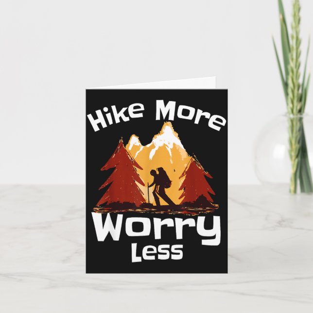 Hike more worry less scenic mountains  card (Front)