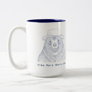 Hike More Worry less / Smiling Bear Two-Tone Coffe Coffee Mug