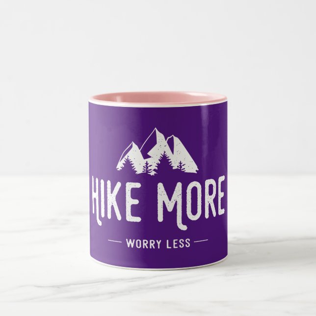 Hike More Worry Less Two-Tone Coffee Mug (Center)