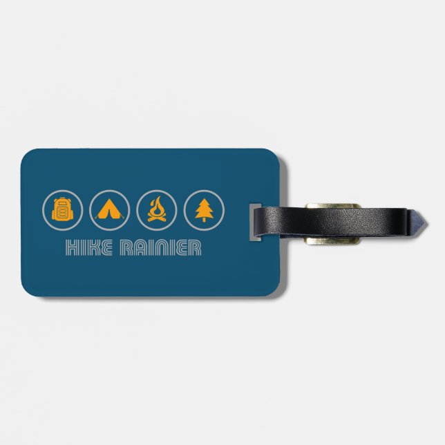 Hike Mt. Rainier National Park Luggage Tag (Back Horizontal)