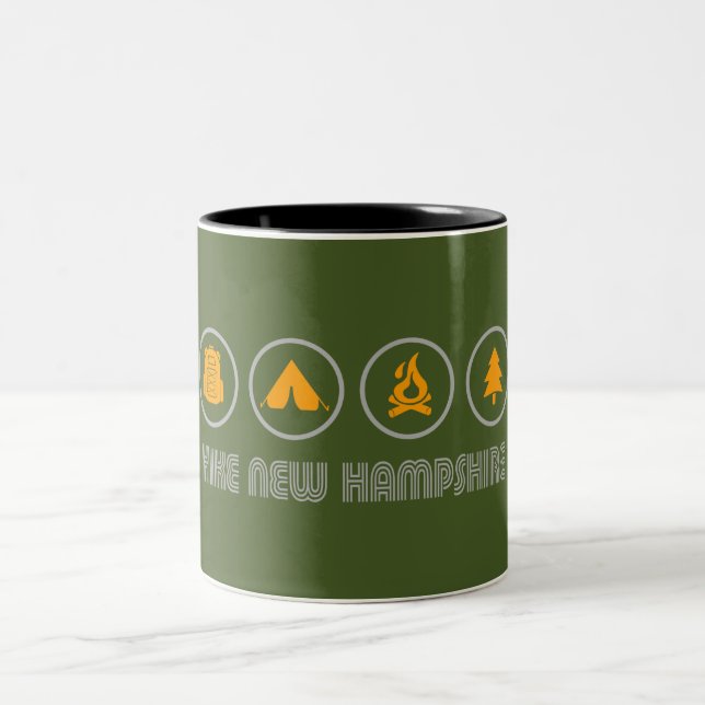 Hike New Hampshire Two-Tone Coffee Mug (Center)