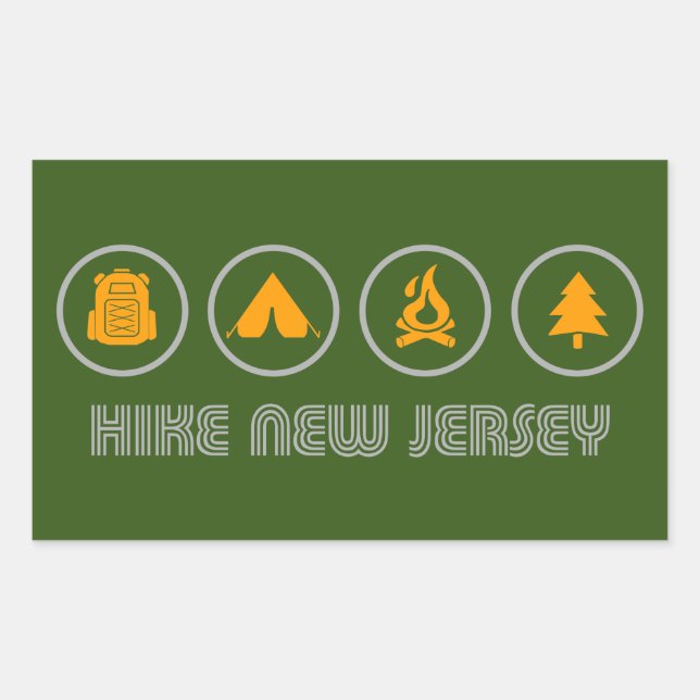Hike New Jersey Rectangular Sticker (Front)