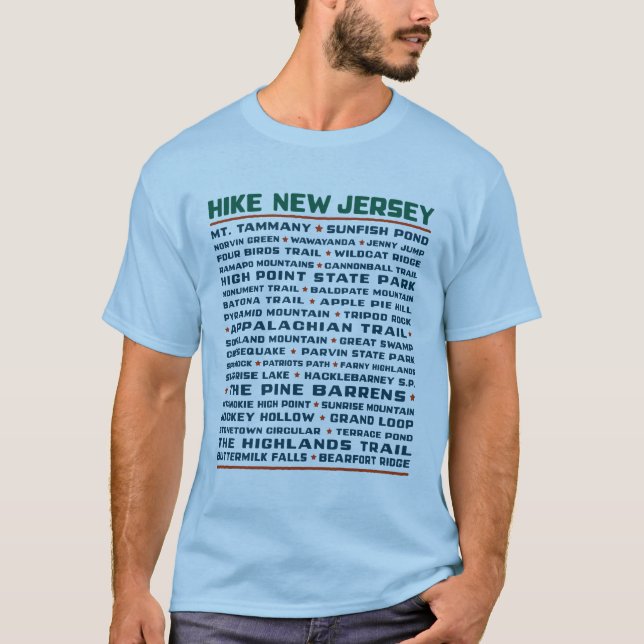 Hike New Jersey - Trails T-Shirt (Front)