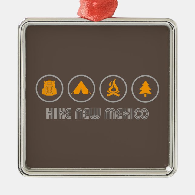Hike New Mexico Metal Tree Decoration (Front)