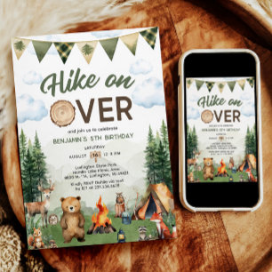 Hike on Over Camping Birthday Invitation