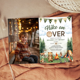 Hike on Over Camping Birthday Photo Invitation