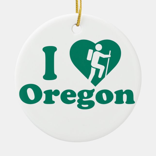 Hike Oregon Ceramic Tree Decoration (Front)