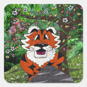 Hike Our Planet Eco-Team Tgrr Tiger Apparel  Gifts Square Sticker